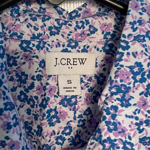 J. Crew Shirt Blue size Small Purple Floral Cotton Poplin Button Up calico print - Picture 4 of 6